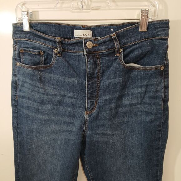 Loft High Rise Stretch Jeans Wide Leg - Picture 8 of 9